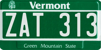 VT license plate ZAT313