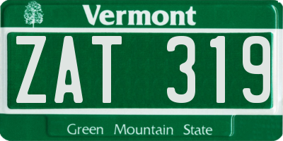 VT license plate ZAT319