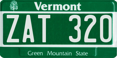 VT license plate ZAT320
