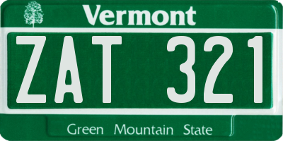 VT license plate ZAT321