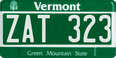 VT license plate ZAT323