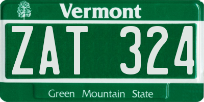 VT license plate ZAT324