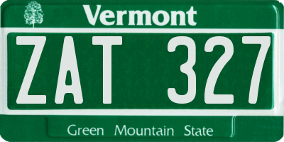 VT license plate ZAT327