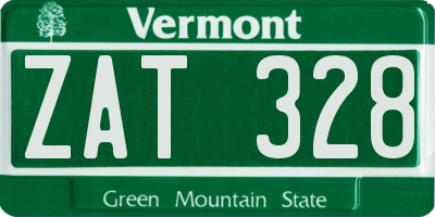 VT license plate ZAT328