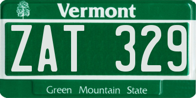 VT license plate ZAT329