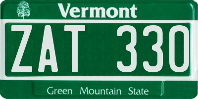 VT license plate ZAT330