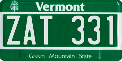 VT license plate ZAT331