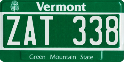 VT license plate ZAT338