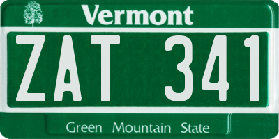 VT license plate ZAT341