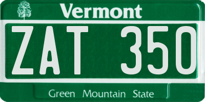 VT license plate ZAT350