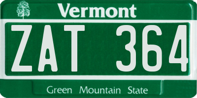 VT license plate ZAT364