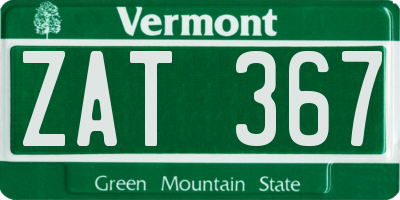 VT license plate ZAT367