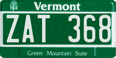 VT license plate ZAT368