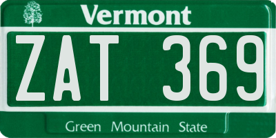 VT license plate ZAT369