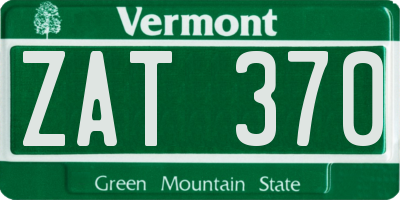 VT license plate ZAT370
