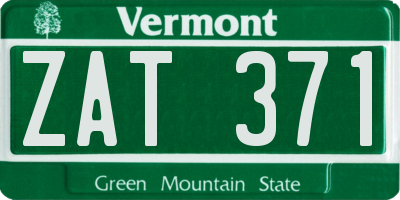 VT license plate ZAT371
