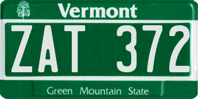 VT license plate ZAT372