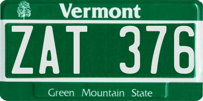 VT license plate ZAT376