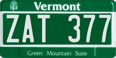 VT license plate ZAT377