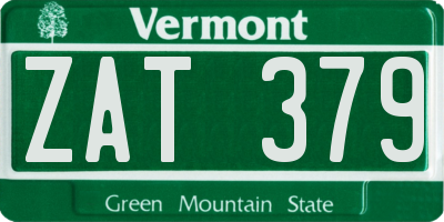 VT license plate ZAT379