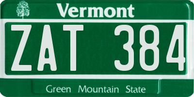 VT license plate ZAT384
