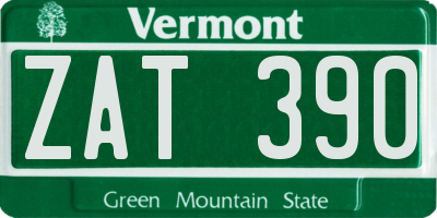 VT license plate ZAT390
