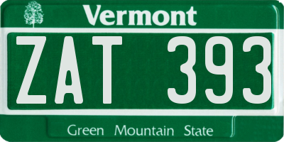 VT license plate ZAT393
