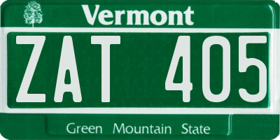 VT license plate ZAT405