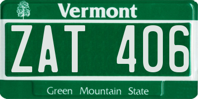 VT license plate ZAT406