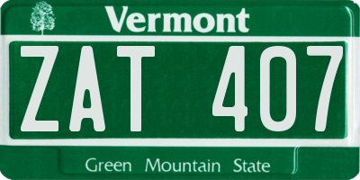 VT license plate ZAT407