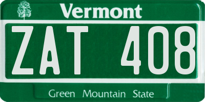 VT license plate ZAT408