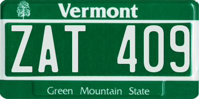 VT license plate ZAT409