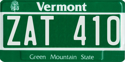 VT license plate ZAT410