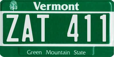 VT license plate ZAT411