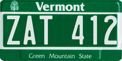 VT license plate ZAT412