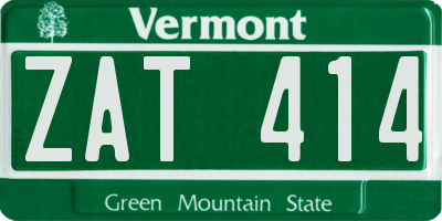 VT license plate ZAT414