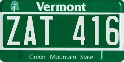 VT license plate ZAT416