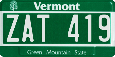 VT license plate ZAT419