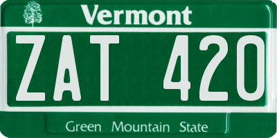VT license plate ZAT420
