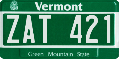 VT license plate ZAT421