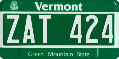 VT license plate ZAT424