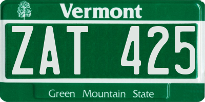 VT license plate ZAT425