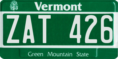 VT license plate ZAT426