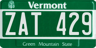 VT license plate ZAT429