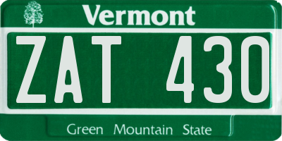VT license plate ZAT430