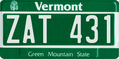VT license plate ZAT431