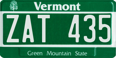 VT license plate ZAT435