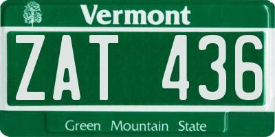 VT license plate ZAT436