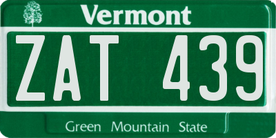 VT license plate ZAT439