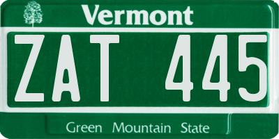 VT license plate ZAT445